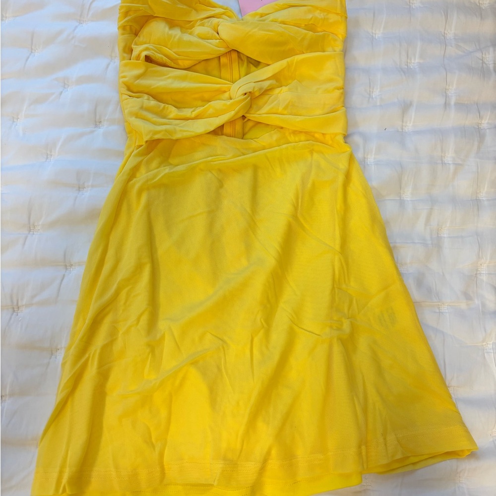 Vibrant Yellow Strapless Dress